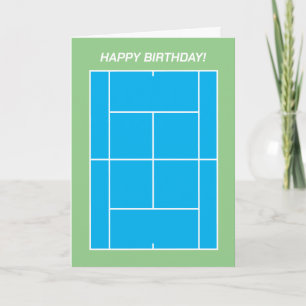 Glücklicher Geburtstag Tennisplatz Grußkarte Karte