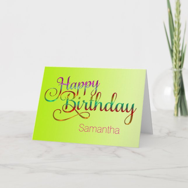 GLÜCKLICHER GEBURTSTAG - Textgestaltung + Ihre eig Karte (Vorderseite)