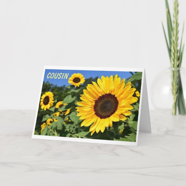 GLÜCKLICHER GEBURTSTAG ZU EINEM "SCHÖNEN COUSIN" KARTE (Vorderseite)