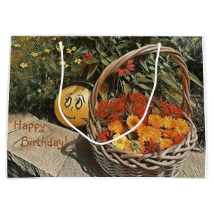 Glücklicher Geburtstagskorb für Blume Große Geschenktüte