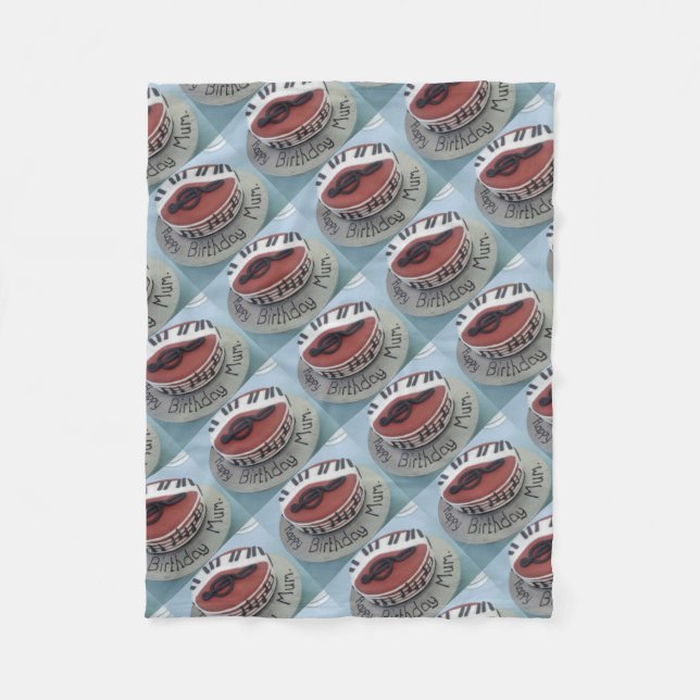 Glücklicher Geburtstagskuchen Fleecedecke (Vorderseite)