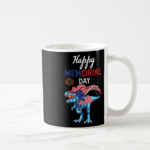 Glücklicher Gedenktag 4. Juli Dinosaurier Feuerwer Kaffeetasse