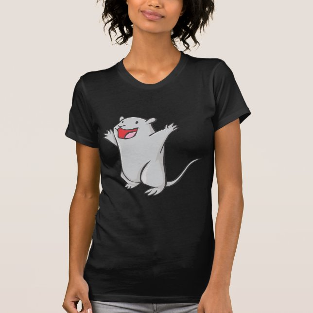 Glücklicher Gerbil-Cartoon T-Shirt (Vorderseite)