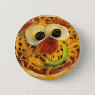Glücklicher Gesichts-Pizza-Knopf Button