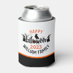 Glücklicher gespenstischer Konzept-Text Halloween Dosenkühler