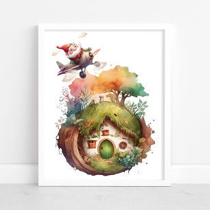 Glücklicher Gnom-Reise-Erde-Haus   Poster