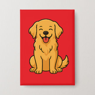 Glücklicher Golden Retriever Hund – Süße Lustige H Button