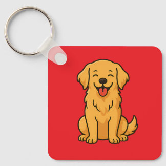 Glücklicher Golden Retriever Hund – Süße Lustige H Schlüsselanhänger