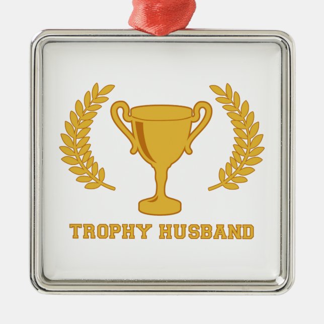 Glücklicher goldener Trophäe-Ehemann Ornament Aus Metall (Vorne)