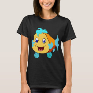Glücklicher Goldfisch Cartoon-Charakter T-Shirt