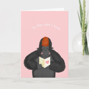 Glücklicher Gorilla Valentinstag Grußkarte Karte