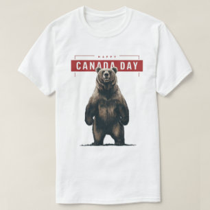 Glücklicher Grizzlybär zum Canada Day T-Shirt