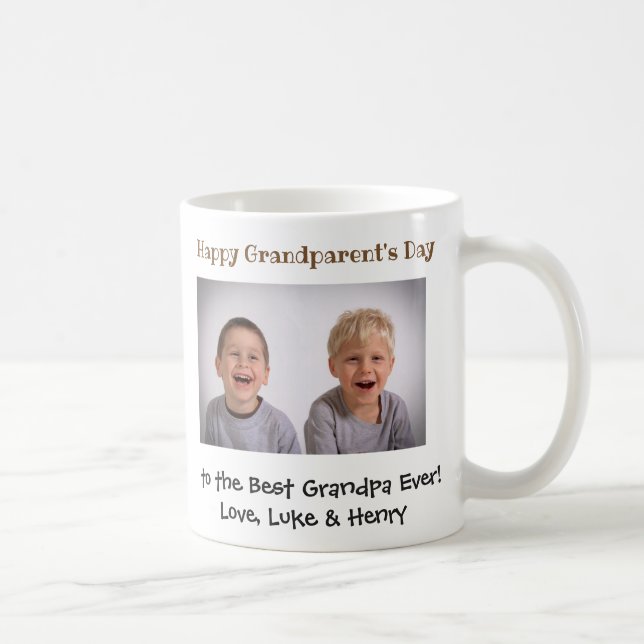 Glücklicher Großeltern Tag Beste Opa je Foto Kaffeetasse (Rechts)