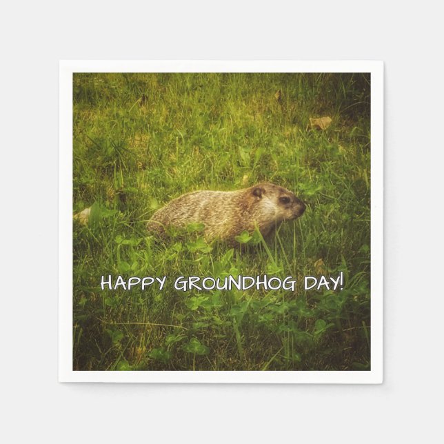 Glücklicher Groundhog Day! Servietten! Serviette (Vorderseite)