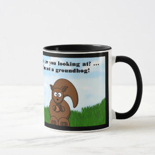 Glücklicher Groundhog Tag mit lustigem Spaß des Tasse