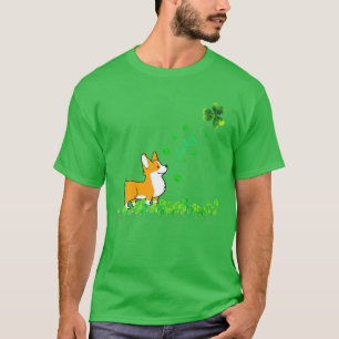 Glücklicher Grüner Corgi Hund Für Hunde Liebhaber T-Shirt