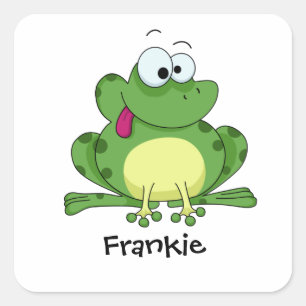Glücklicher grüner Frosch Quadratischer Aufkleber