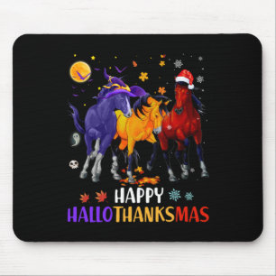 Glücklicher Hallothanksmas PferdeHalloween-Ernteda Mousepad