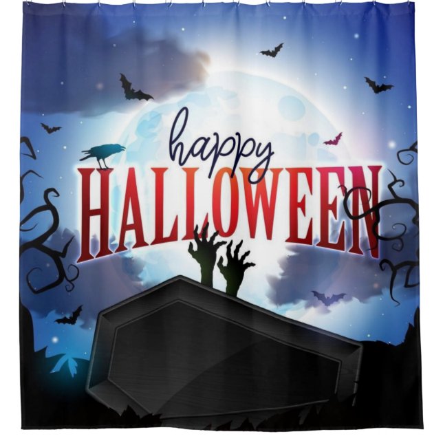 Glücklicher Halloween-Aufstieg der Toten Duschvorhang (Vorderseite)