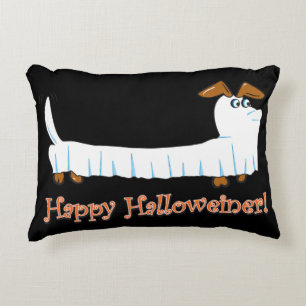 Glücklicher Halloween-Dachshund Zierkissen