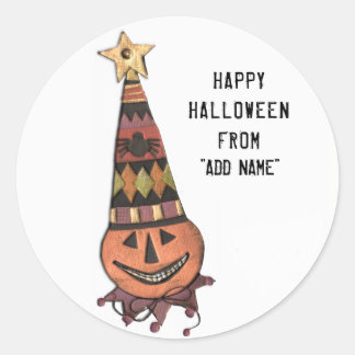 Glücklicher Halloween-Geschenkumbau Runder Aufkleber