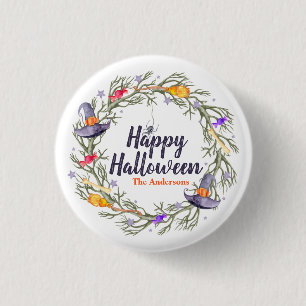 Glücklicher Halloween-Kranz Personalisiert  Butto Button