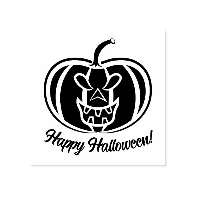 Glücklicher Halloween-Kürbis Gummistempel (Prägung)