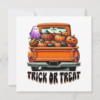 Glücklicher Halloween-LKW mit Kürbissen