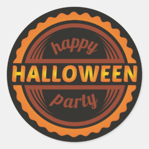 Glücklicher Halloween-Party-Aufkleber mit schwarze Runder Aufkleber