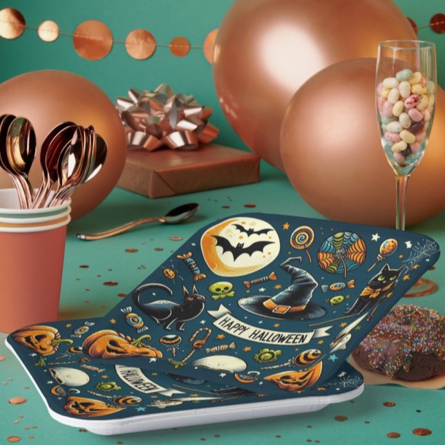 Glücklicher Halloween Spaß & Spooky Pappteller (Von Creator hochgeladen)