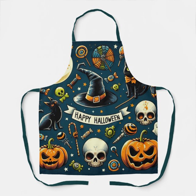 Glücklicher Halloween Spaß & Spooky Schürze (Vorderseite)
