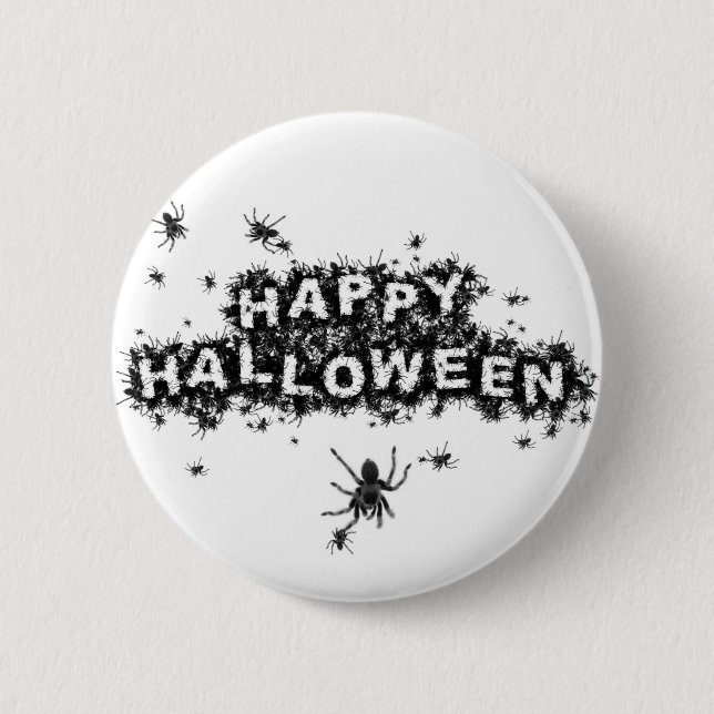 Glücklicher Halloween-Spinnen-Knopf Button (Vorderseite)