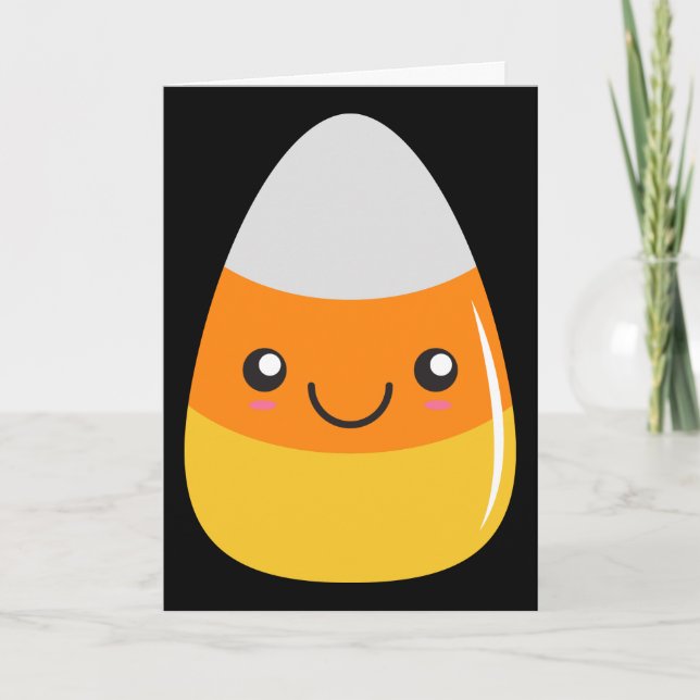 Glücklicher Halloween-Süßigkeits-Mais Emoji Karte (Vorderseite)