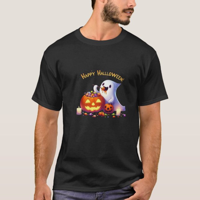 GLÜCKLICHER Halloween-T - Shirt (Vorderseite)