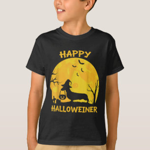 Glücklicher Halloweiner Dachshund Wiener Lustiger T-Shirt