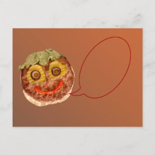 Glücklicher Hamburger Postkarte