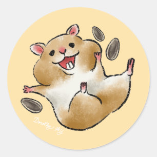 Glücklicher Hamster Runder Aufkleber