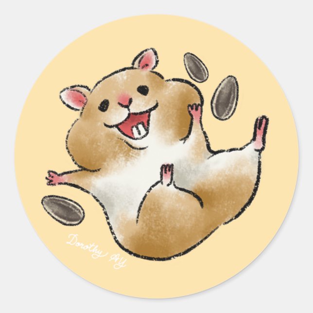 Glücklicher Hamster Runder Aufkleber (Vorderseite)