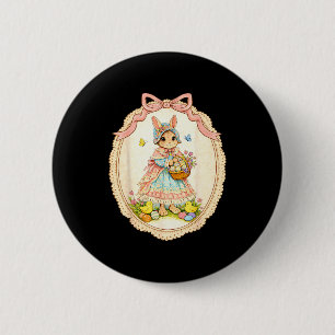 Glücklicher Hase lustiger Kaninchen für Kinder Mäd Button