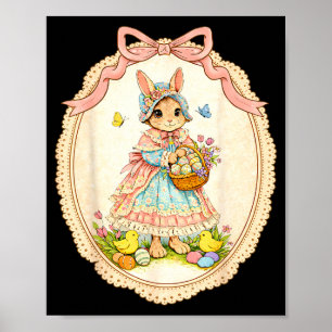 Glücklicher Hase lustiger Kaninchen für Kinder Mäd Poster