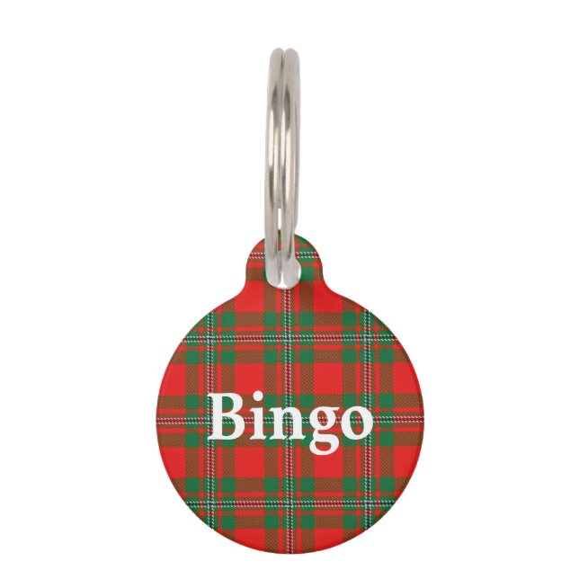 Glücklicher Haustier-Clan MacGregor Tartan kariert Tiernamensmarke (Vorderseite)