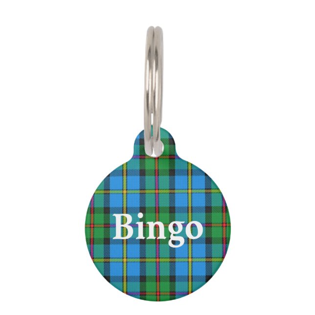 Glücklicher Haustier-Clan MacLeod Tartan kariert Haustiermarke (Vorderseite)