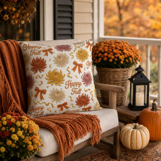 Glücklicher Herbst Chrysantheme Herbst Blumen Mums Kissen