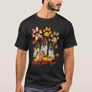 Glücklicher Herbst Y'all Erntedank Drei Möpsen Fal T-Shirt