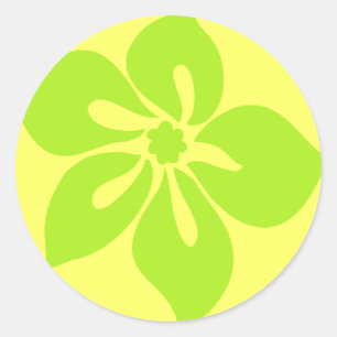 "Glücklicher Hibiskus-" Aufkleber in Gelbem/in