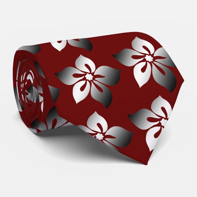 Glücklicher Hibiskus-hawaiisches doppelseitiges Krawatte (Gerollt)