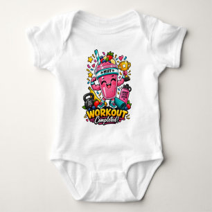Glücklicher HIIT-Smoothie-Champion-Workout abgesch Baby Strampler