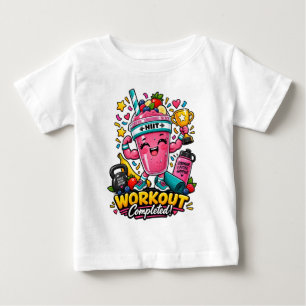 Glücklicher HIIT-Smoothie-Champion-Workout abgesch Baby T-shirt