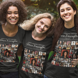 Glücklicher himmlischer Geburtstag Foto-Tribut-D T-Shirt