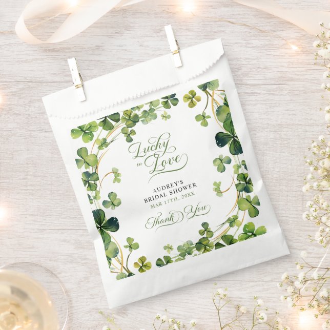Glücklicher Hochzeitsbrautparty Grün Danke Geschenktütchen (Ausgeschnitten)